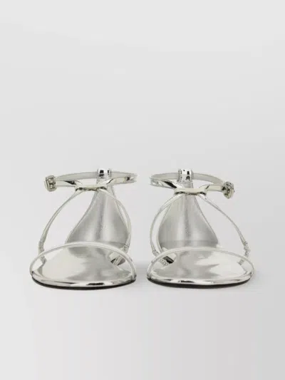 Alexander Mcqueen Metallic Strappy Sandal Ankle Strap