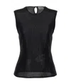 Alexander Mcqueen Metallic-threading Knitted Tank Top In Black