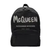 Alexander Mcqueen Black Graffiti Metropolitan Printed Backpack In Black