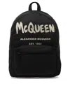 Alexander Mcqueen Metropolitan Nylon Backpack With Graffiti Print In Black