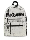 Alexander Mcqueen Fold-print Jacquard Canvas Backpack In Black