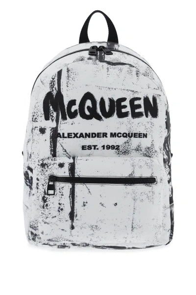 Alexander Mcqueen Metropolitan Backpack In White,black