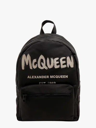 Alexander Mcqueen Metropolitan Nylon Backpack With Graffiti Print