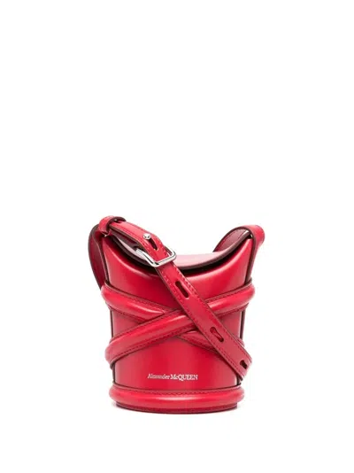 Alexander Mcqueen Micro The Curve Cross Body Bag In Red