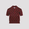 Alexander Mcqueen Microcheck Polo Shirt Lurex Collar Detail In Multi