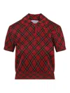 Alexander Mcqueen Microcheck Polo Shirt Lurex Collar Detail In Multi