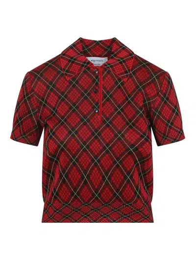 ALEXANDER MCQUEEN MICROCHECK POLO