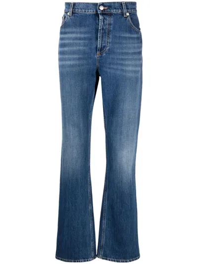 Alexander Mcqueen Mid-rise Bootcut Jeans In Blue