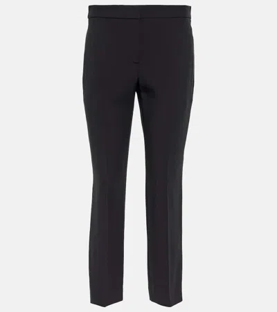 Alexander Mcqueen Mid-rise Slim Crêpe Pants In Black