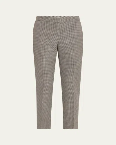 Alexander Mcqueen Mid-rise Straight-leg Houndstooth Trousers In Gray