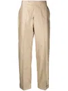 Alexander Mcqueen Mid-rise Straight-leg Trousers In Neutrals