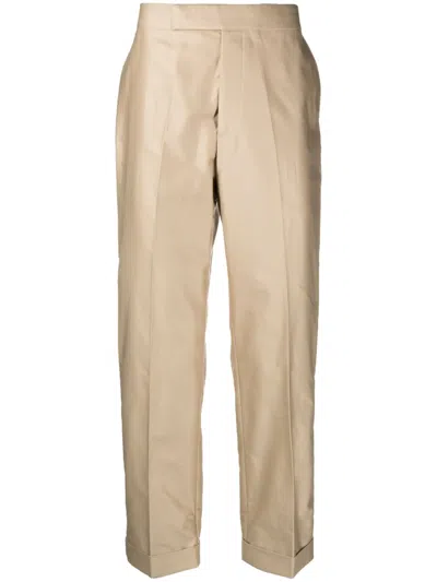 Alexander Mcqueen Mid-rise Straight-leg Trousers In Neutrals