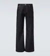 Alexander Mcqueen Wide Leg Denim Contrast Stitching In Blue
