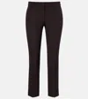Alexander Mcqueen Mid-rise Wool Canvas Crêpe Straight Pants In Brown