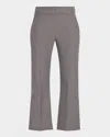 Alexander Mcqueen Mcqueen Wool Flare Pants In Grey Multi