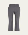Alexander Mcqueen Mcqueen Wool Flare Pants In Grey Multi