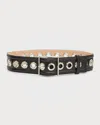 Alexander Mcqueen Mid-size Eyelet Belt In Black