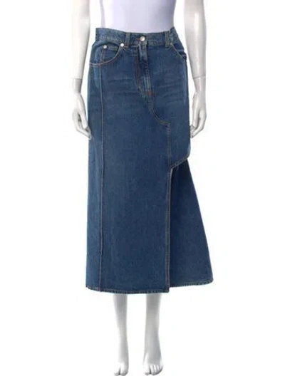 Pre-owned Alexander Mcqueen Midi Length Skirt In Blue