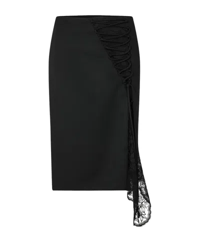 Alexander Mcqueen Midi Pencil Skirt In Black