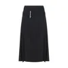 Alexander Mcqueen Belted Pleated Midi Wool Skirt In Black