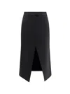 Alexander Mcqueen Tailored High-waisted Wool Midi Skirt In Black