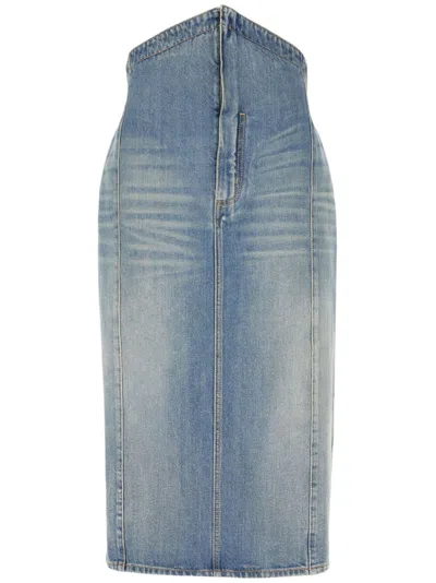 ALEXANDER MCQUEEN DENIM MIDI SKIRT