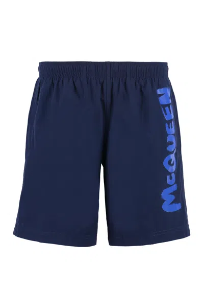 Alexander Mcqueen Midnight Blue Nylon Swimming Shorts