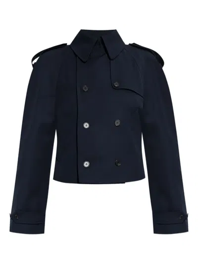 Alexander Mcqueen Midnight Blue Wool Trench Coat