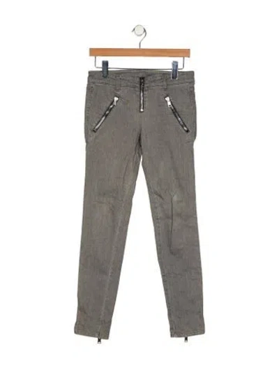 Pre-owned Alexander Mcqueen Mid-rise Skinny Leg Jeans In Gray