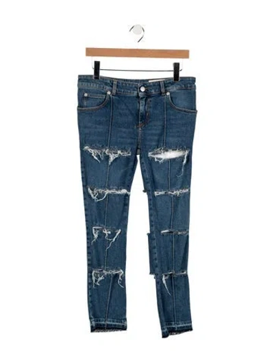 Pre-owned Alexander Mcqueen Mid-rise Skinny Leg Jeans W/ Tags In Blue