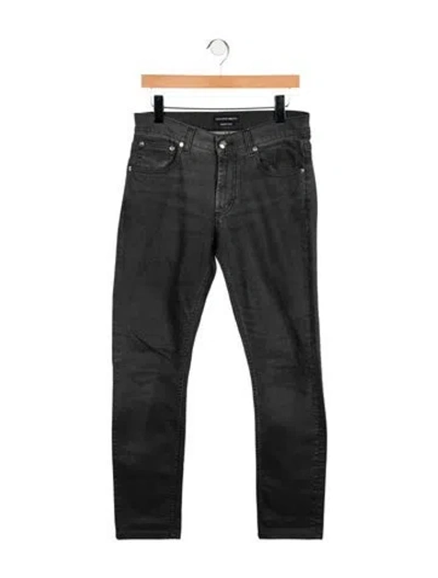 Pre-owned Alexander Mcqueen Mid-rise Straight Leg Jeans In Black