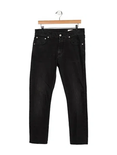 Pre-owned Alexander Mcqueen Mid-rise Straight Leg Jeans In Black