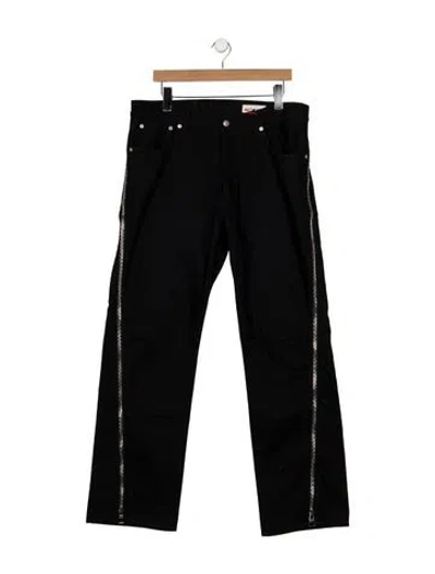 Pre-owned Alexander Mcqueen Mid-rise Straight Leg Jeans In Black