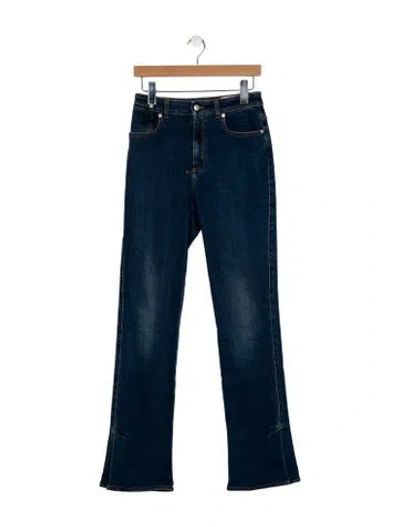 Pre-owned Alexander Mcqueen Mid-rise Straight Leg Jeans In Blue