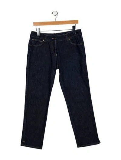 Pre-owned Alexander Mcqueen Mid-rise Straight Leg Jeans In Blue