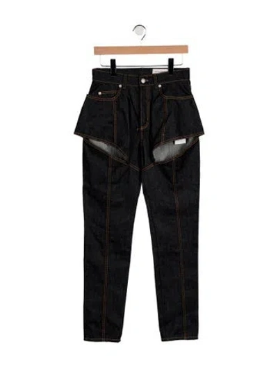 Pre-owned Alexander Mcqueen Mid-rise Straight Leg Jeans In Blue