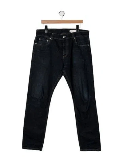 Pre-owned Alexander Mcqueen Mid-rise Straight Leg Jeans In Blue
