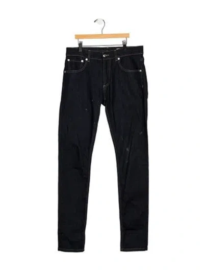 Pre-owned Alexander Mcqueen Mid-rise Straight Leg Jeans In Blue
