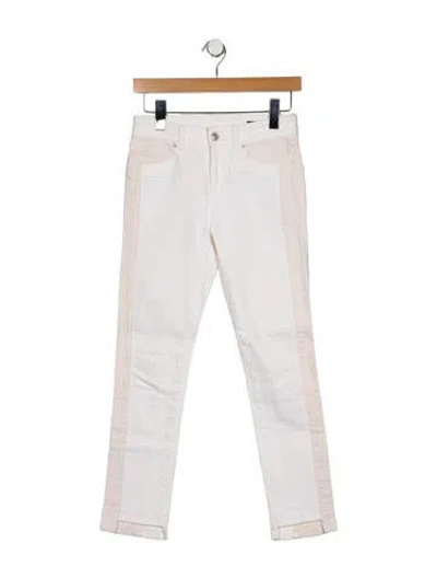 Pre-owned Alexander Mcqueen Mid-rise Straight Leg Jeans In White