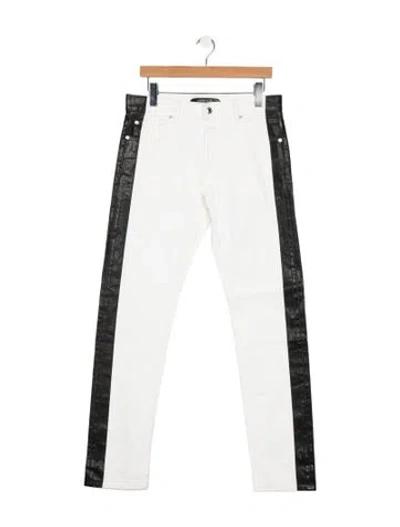 Pre-owned Alexander Mcqueen Mid-rise Straight Leg Jeans In White