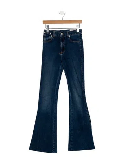 Pre-owned Alexander Mcqueen Mid-rise Wide Leg Jeans In Blue