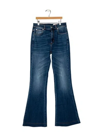 Pre-owned Alexander Mcqueen Mid-rise Wide Leg Jeans In Blue