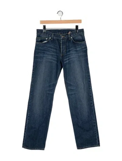 Pre-owned Alexander Mcqueen Mid-rise Wide Leg Jeans In Blue