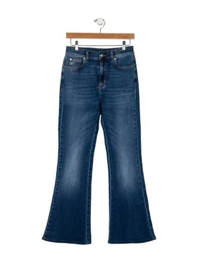 Pre-owned Alexander Mcqueen Mid-rise Wide Leg Jeans In Blue