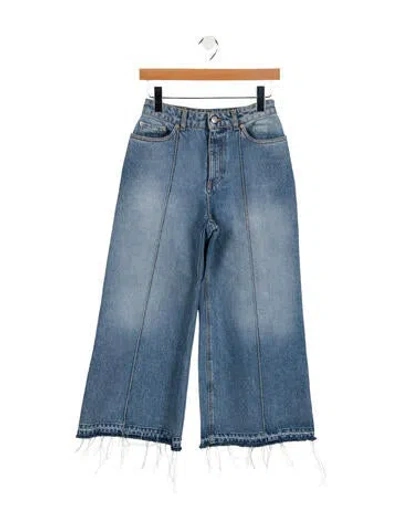 Pre-owned Alexander Mcqueen Mid-rise Wide Leg Jeans In Blue