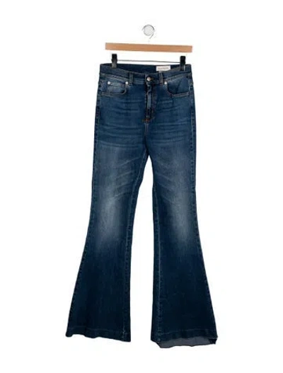 Pre-owned Alexander Mcqueen Mid-rise Wide Leg Jeans In Blue