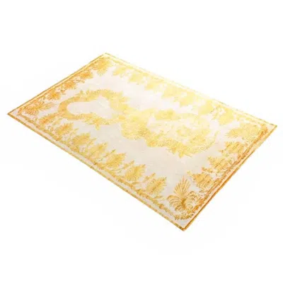 Pre-owned Alexander Mcqueen Military Brocade Palatial Silk On Wool Hand-knotted Rug, 2012 In Orange