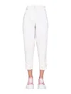 Alexander Mcqueen White Military Cuff Tailored Pants In White