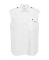 Alexander Mcqueen Military-pocket Sleeveless Shirt In White