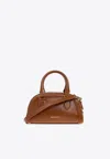 Alexander Mcqueen Mini Birdee Boston Top Handle Bag In Brown